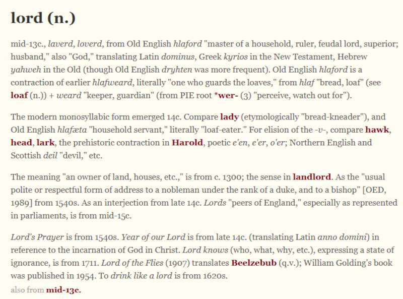 lord, etymology