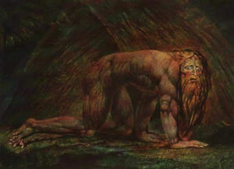 King Nebuchadnezzar of Ancient Babylon like an Animal