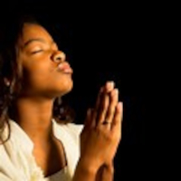 Praying Girl Looking up to Heaven