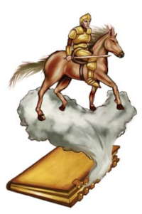 The red horse and its rider given a great sword